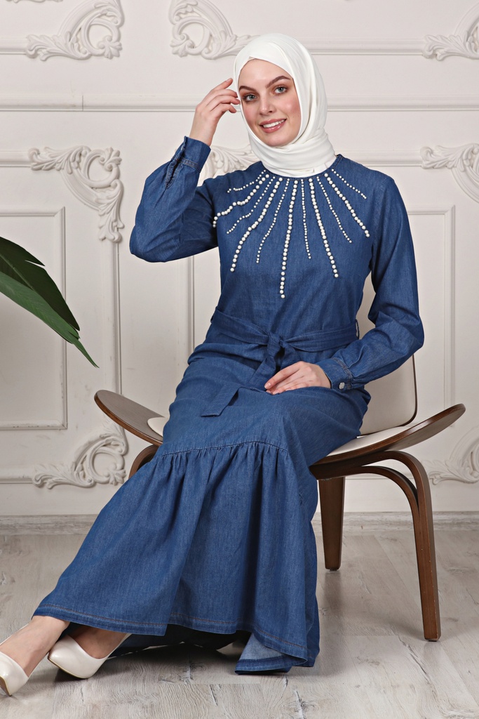 [1660-Jeans-36] فستان جينز 1660 (36, Jeans) OMER1322