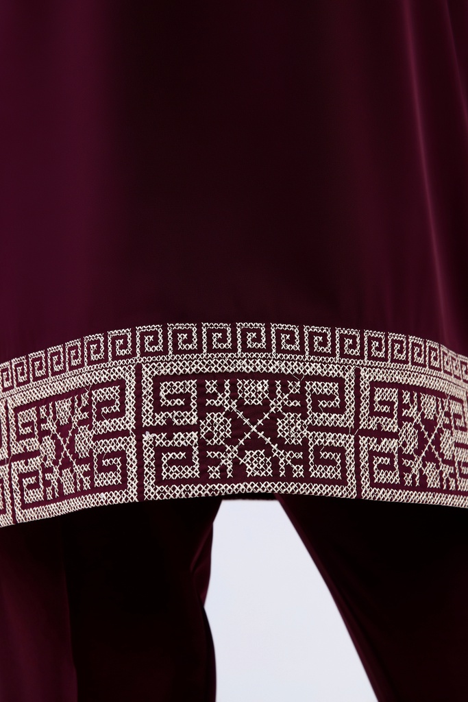 [2546-Maro-36] طقم فلسطيني قطعتين 2546 (36, Maroon) NRC20664